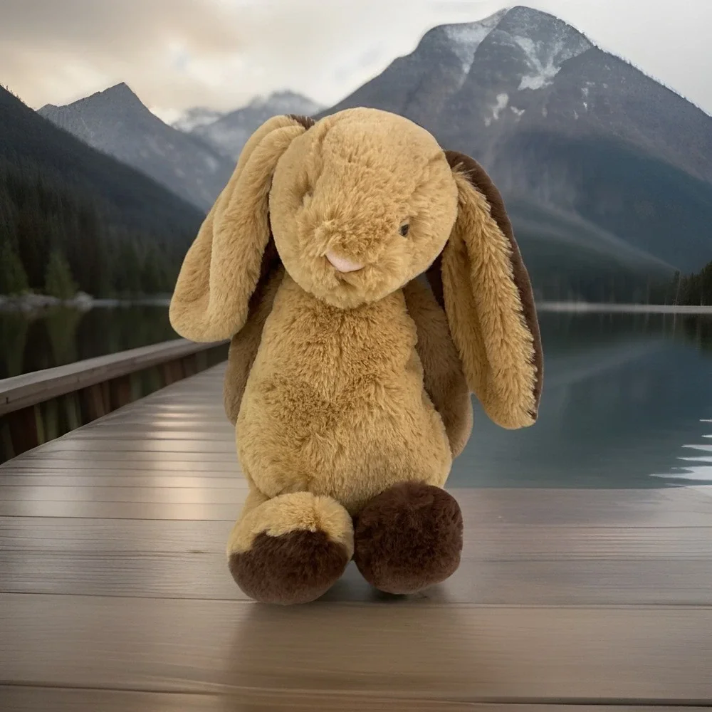 NEW Jellycat Bashful Patchwork Brown Bunny MEDIUM AUTHENTIC‎ Easter
